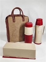 VINTAGE THERMOS TRAVEL CASE LUNCH BOX
