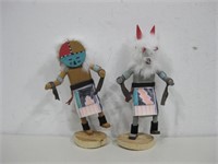 Two Signed Kachina Dolls Tallest 7.5"