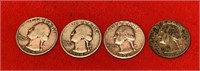1934 (2), 1936 and 1940 Silver Quarters