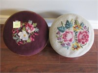 Two Victorian Style Needlepoint Gout Stools