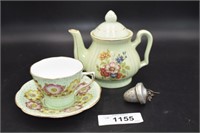 Rosina Bone China teaCup, a Teapot And tea Stainer