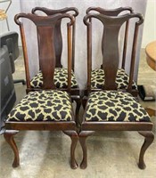 Set of Chairs w/ Leopard Print Upholstered Seats