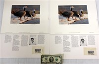 2 Alaska 1985 Emperor Goose Stamp & Prints