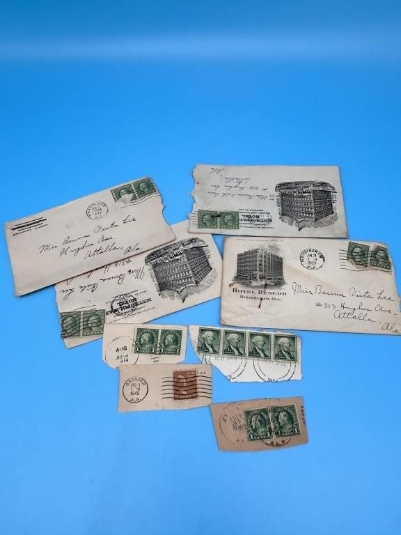 Collection Of 1 Cent Stamps On Envelopes