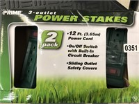 Prime 3 Outlet Power Stakes 2pk