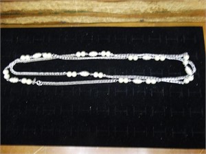 24" Sarah Coventry Silver & Pearl Necklace