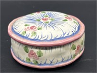 Two's Company Hand Painted Porcelain Trinket Dish
