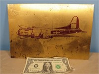 Brass Plane Picture, 1ft X 8in