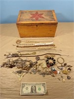 Decorative Box w/ Costume Jewelry