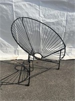 Mid-Century Style Wire Lounge Chair with Cup Holde