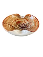 60's Venetian Italian Murano Glass Crimped Bowl