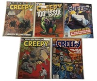 Warren Creepy Magazine 5 Issue Lot 1978-1980