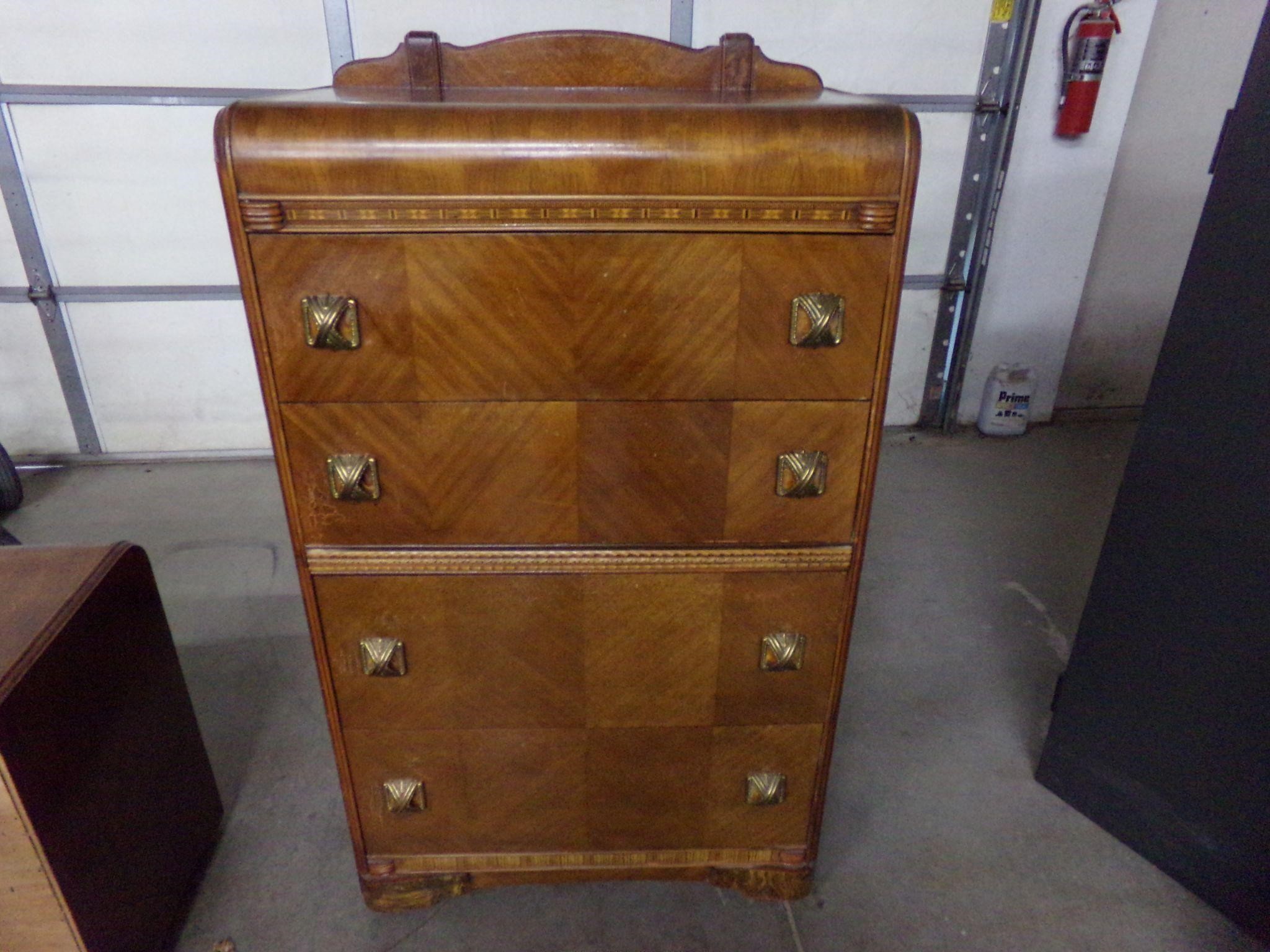 Antique waterfall chest of drawers
