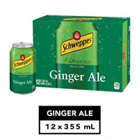 12Pk Schweppes Ginger Ale, 12 x 355 mL Cans