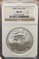2008 American Silver Eagle (MS69 NGC)