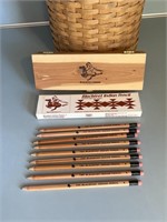 Blackfeet Indian Pencils w/Wood Case
