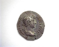 117-138 AD Hadrian AU AR Denarius MOON+STAR REV