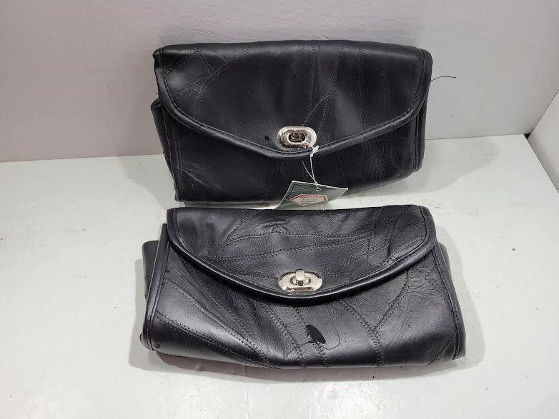 (2) NEW Diamond Plate Buffalo Leather Bags