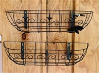 2 Wire Baskets to Hang on wall or deck, 30”