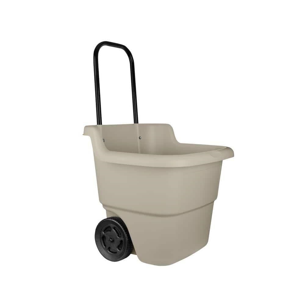 15 Gal. Portable Plastic Taupe Lawn Cart