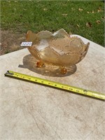 Vintage footed Amber bowl