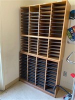 Large Tall Wooden Mail Sorting Shelving