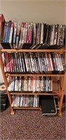 Dvd bluray rack with movies & exercise videos