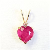 $800 14K  Ruby(0.5ct) Diamond Pendant