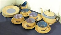 Lot #598 - 18pc set of Czech lusterware tea set