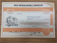 North American Rockwell corp stock certificate