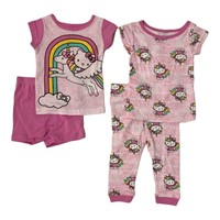 Hello Kitty 4 Piece Cotton Pajama Set 3T