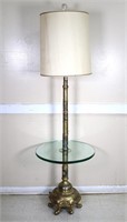 Heavy Cast Brass Champleve Floor Lamp