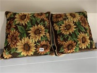 TWO SUNFLOWER ACCENT PILLOWS