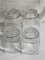 Clear glass canisters