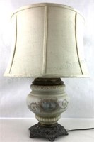 Electrified Antique Glass Oil Lamp