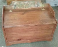 Wooden bench with storage 31x17x17H