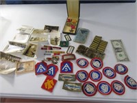 WWII "Named Soldier" Medals Pics Patches LOT