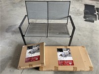 1 patio love seat, coffee table & end table