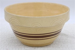 12" BROWN BANDED POTTERY BOWL