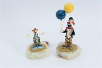 Ron Lee (American, 20th C.) Enamel Clowns, Pair