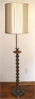 Vintage 60" tall antiqued brass floor lamp