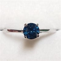 Certified 14K  Blue Diamond(0.45ct) Ring