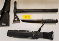 284 - TOMAHAWK AXE & TACTICAL KNIFE (B74)