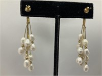 14kt Gold & Pearl Earrings 6.9gr