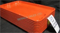 LOT, 10" x 18" RED SHALLOW TRAYS