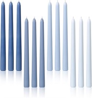 10 Inch Taper Candles Blue Set of 12 Unscented, Ds