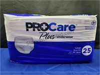 Pro Care Underware 44 to 58 Waist 25 CT