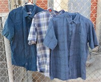 Men's Short Sleeved Button Up Shirts Sizes L & XL