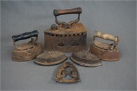 4 Vintage Early 1900's Cast Sad Irons