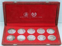 Franklin Mint cased set of 10 Tunisian coins